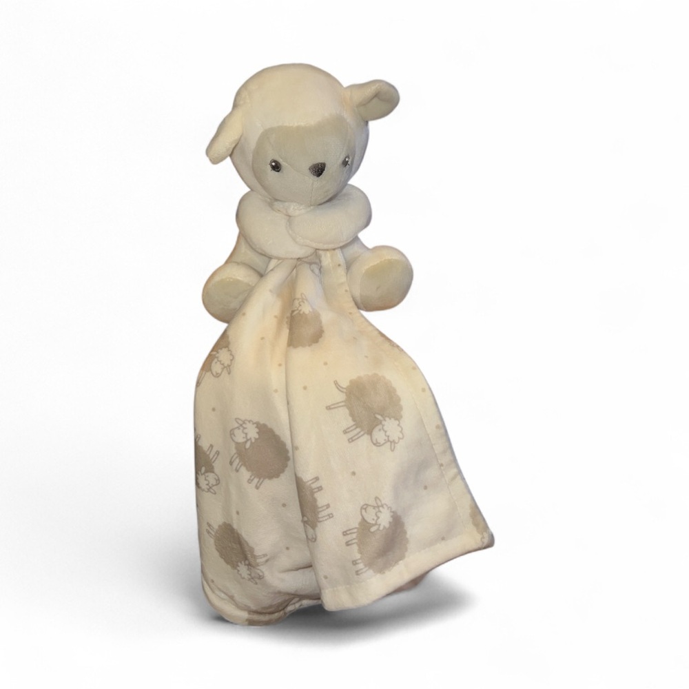 Rene Rolf Lamb Lovey Security Blanket Sheep Plush Nursery Toy